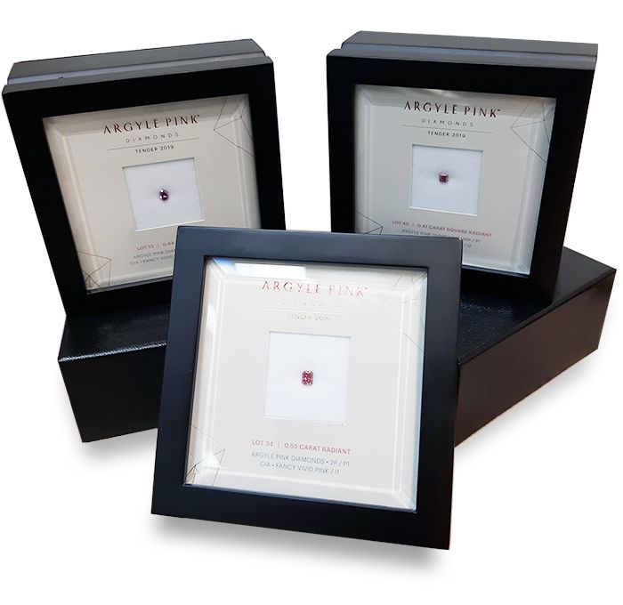 Argyle pink diamond tenders with vivid saturated colour