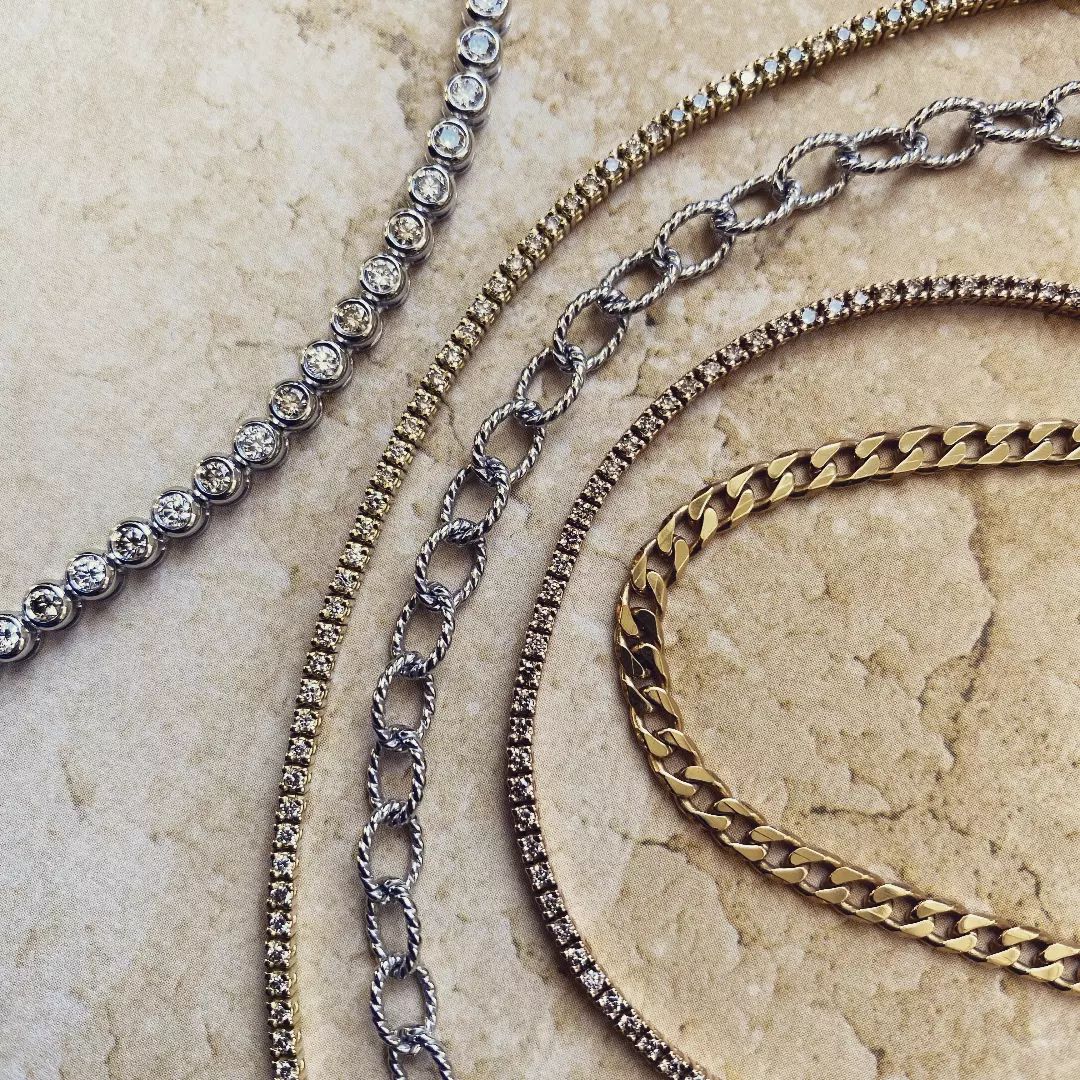 Gold chains and necklaces
