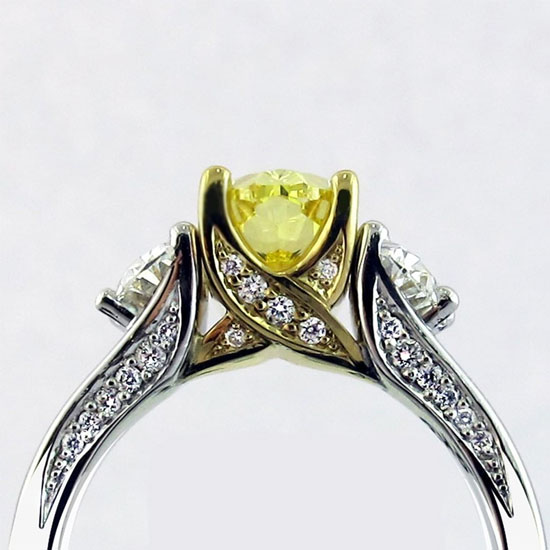 Custom Designed Yellow Diamond Ring