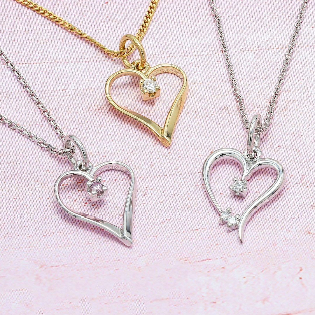 Open Heart Gold Pendants