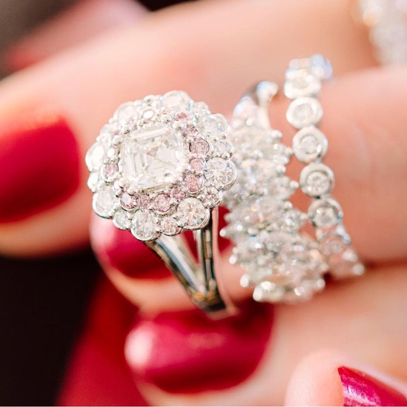 Pink Diamond Halo Ring