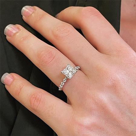 Princess Cut Diamond Engagement Ring- Bridal Set