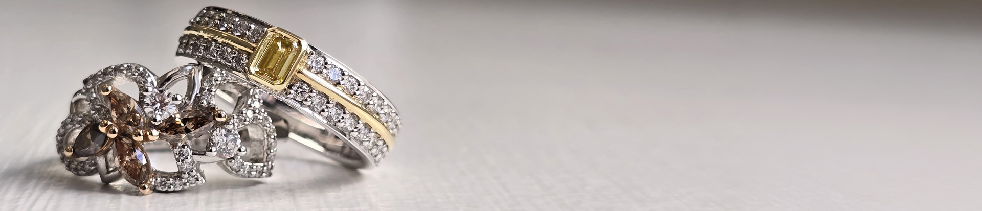 Yellow & Champagne Diamond Rings