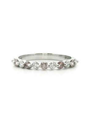  Shared Claw Round Brilliant Diamond Half-Eternity Wedding Ring