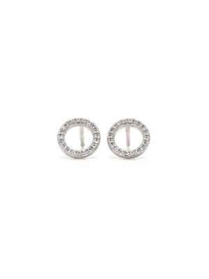  Open Circle Diamond Stud Earrings