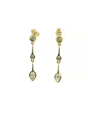  Bezel Set Diavik Diamond Drop Earrings