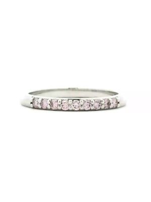  Classic Style Argyle Pink Diamond Pave Set Ring