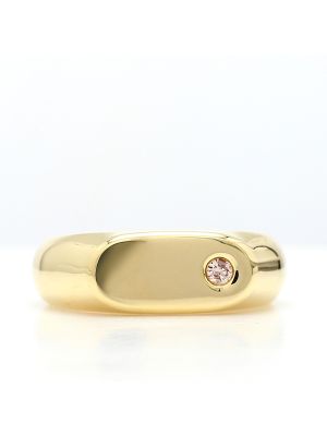  Argyle Champagne Diamond Yellow Gold Signet Ring