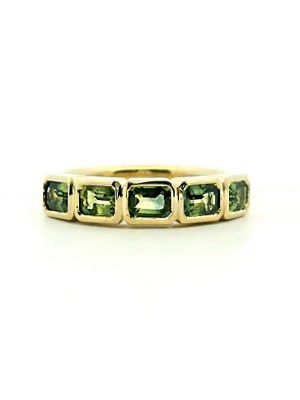  Bezel Set Australian Parti Sapphire Ring