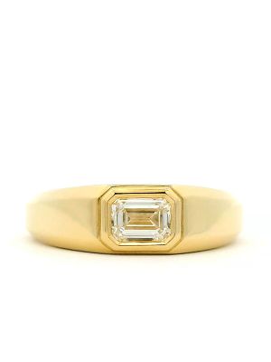  Emerald Cut Horizontal Bezel Ring