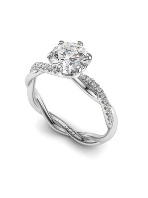  Intertwined Brilliant Cut Diamond Pave Engagement Ring