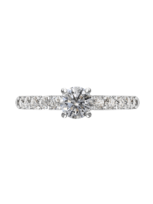  0.40ct Round Brilliant Cut Diavik Sourced™ Diamond Pave Engagement Ring