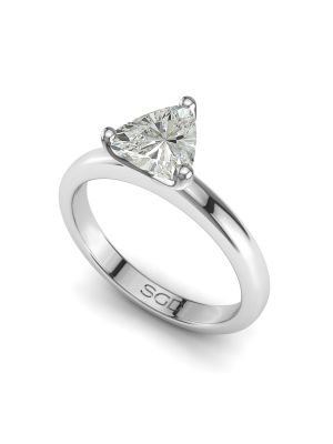  Four Claw Hourglass Trilliant Cut Solitaire Ring