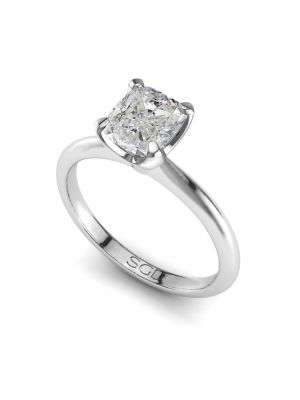  Traditional Cushion Solitaire Diamond Engagement Ring