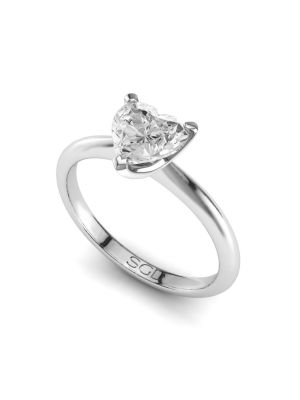  Traditional Heart Solitaire Diamond Engagement Ring