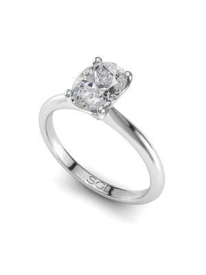  Traditional Oval Solitaire Diamond Engagement Ring