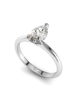  Traditional Pear Solitaire Diamond Engagement Ring