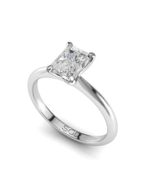  Traditional Radiant Solitaire Diamond Engagement Ring