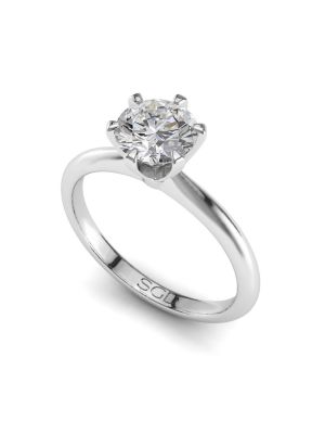  Traditional Six Claw Solitaire Diamond Engagement Ring