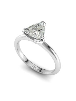  Traditional Trilliant Solitaire Diamond Engagement Ring