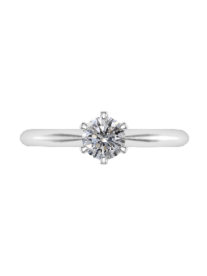  Traditional Six Claw 0.42ct Solitaire Diamond Ring in Platinum