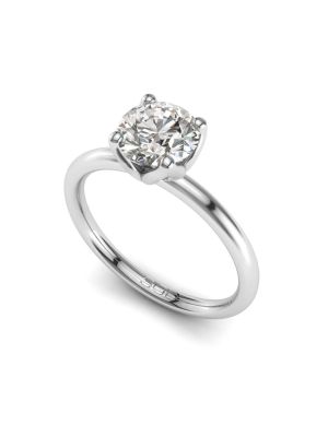  Hourglass Solitaire Round Brilliant Cut Diamond Ring