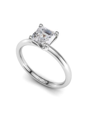  Classic Square Emerald Solitaire Engagement Ring