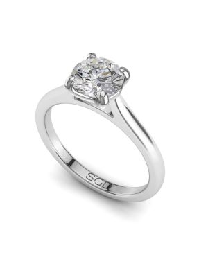  Solitaire Diamond Ring with Tapered Band
