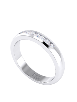  Channel Set Round Brilliant Cut Diamond Wedding Eternity Band