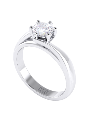  Classic Twist Claw Set Solitaire Diamond Ring