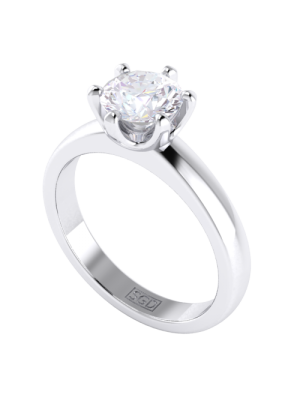  Classic Knife Edge Band Claw Set Solitaire Engagement Ring
