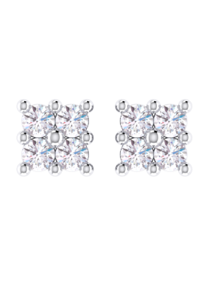  Diamond Square Stud Earrings