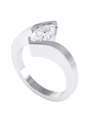  Claw Set Marquise Diamond Engagement Ring