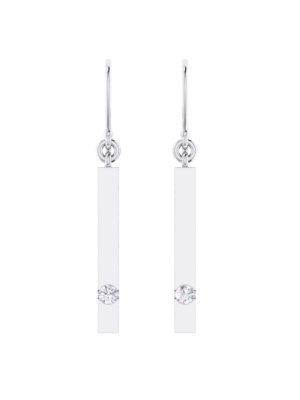  Diamond Bar Drop Earrings