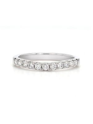  Soft Curve Half Diamond Wedding Eternity Ring