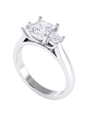  Princess Cut  Three Stone Diamond Ring