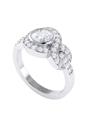  Round Brilliant Cut Twisted Vintage Inspired Diamond Ring