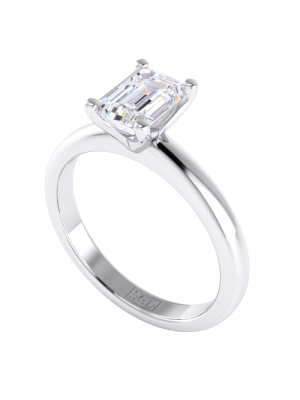  Emerald Cut Diamond Solitaire Engagement Ring