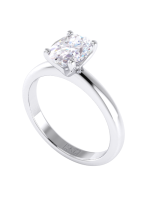  Four Claw Oval Cut Solitaire Diamond Ring
