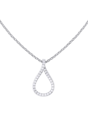  Twisted Pear Shape Diamond Pendant