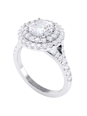  Round Brilliant Cut Double Halo Engagement Ring