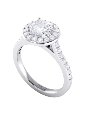  Round Brilliant Cut Halo Engagement Ring