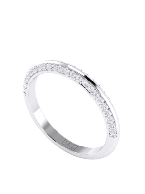 Diamond Set Knife Edge Wedding Eternity Ring