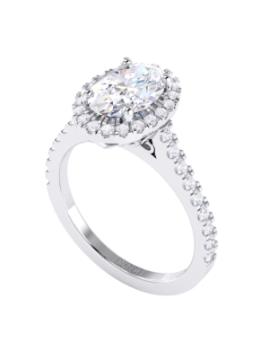  Oval Diamond Halo Engagement Ring