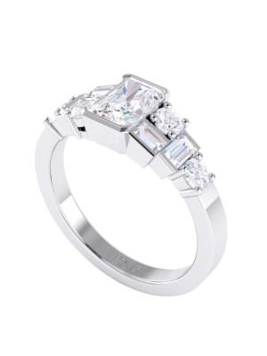  Emerald Cut Diamond Engagement Ring