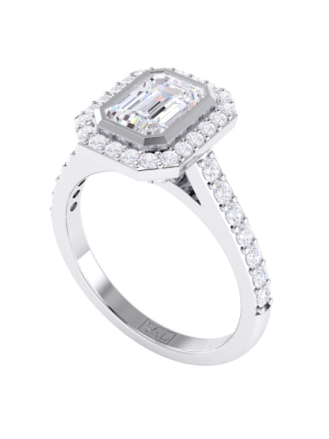  Rub and Claw Set Emerald Cut Diamond Ring
