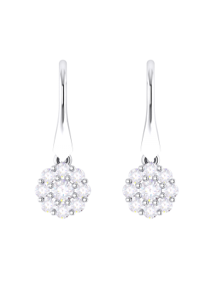  Round Brilliant Cut Diamond Drop Earrings