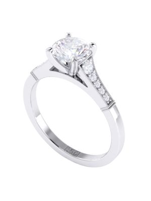  Four Claw Round Brilliant Cut Diamond Ring
