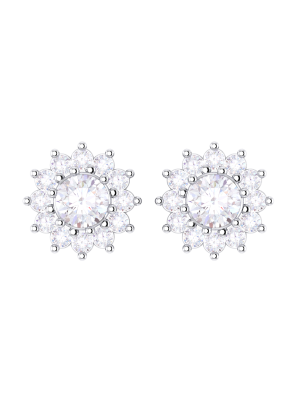 Claw Set Cluster Diamond Earrings