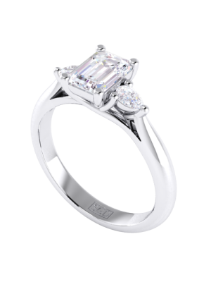  Emerald Cut Trilogy Diamond Ring